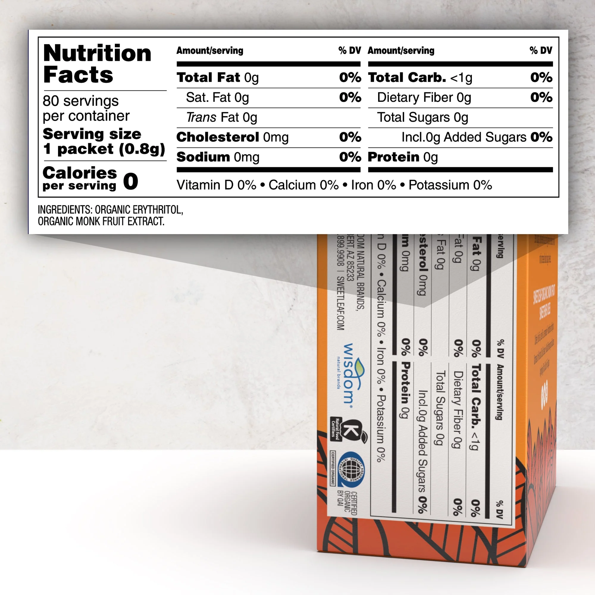 Granular Monk Fruit Sweetener, 80 packets - Image 2