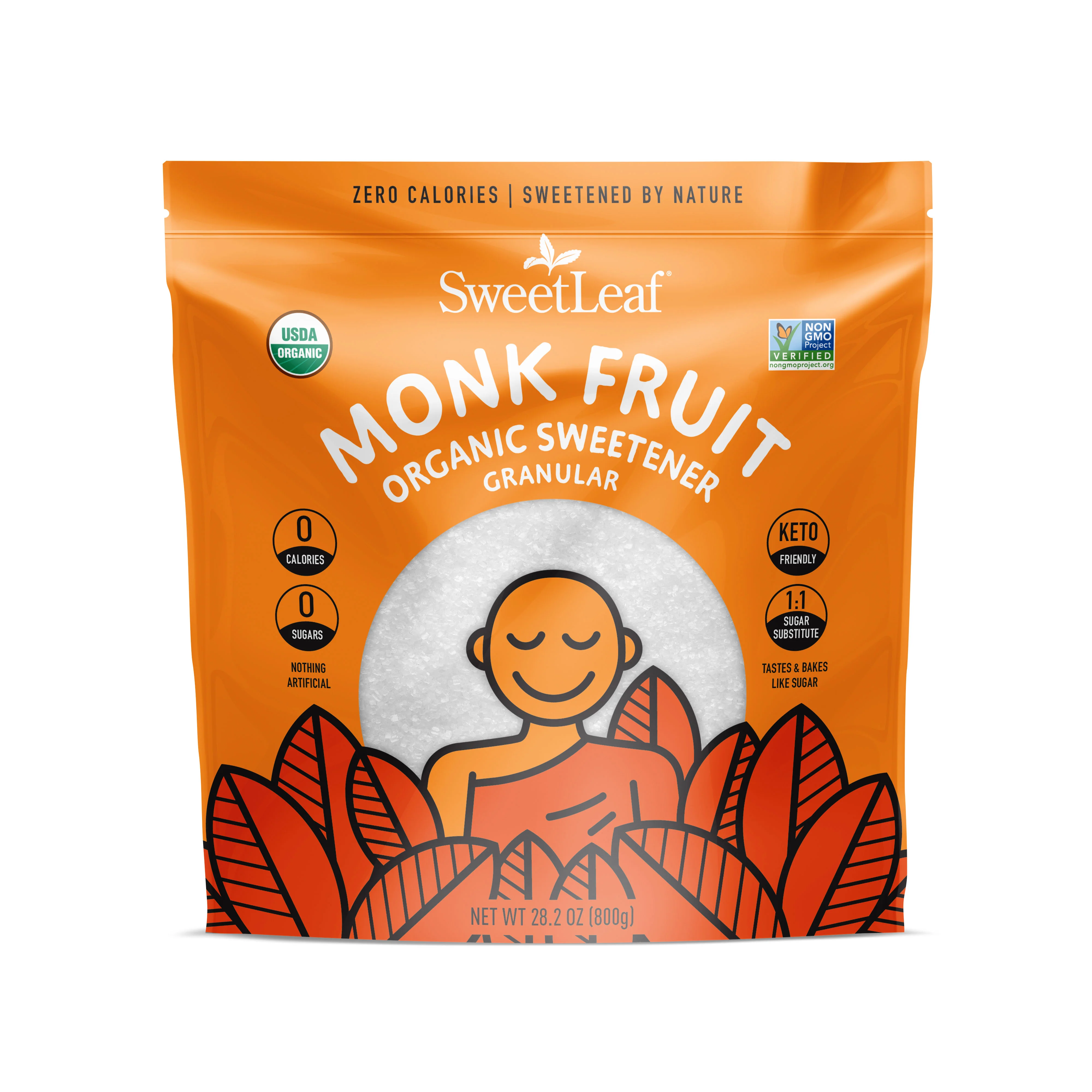 Granular Monk Fruit Sweetener Bag, 800 grams