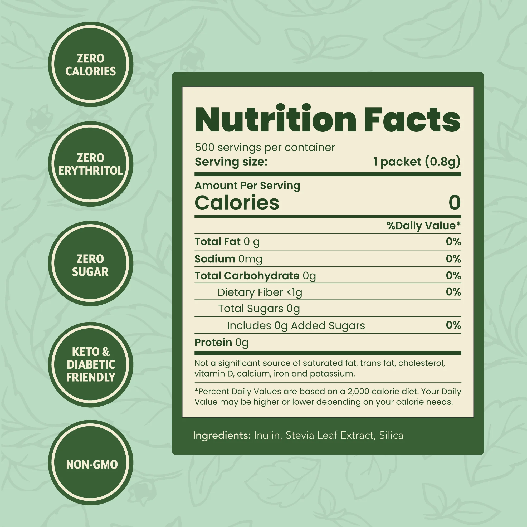 Stevia Sweetener, 70 packets - Image 6