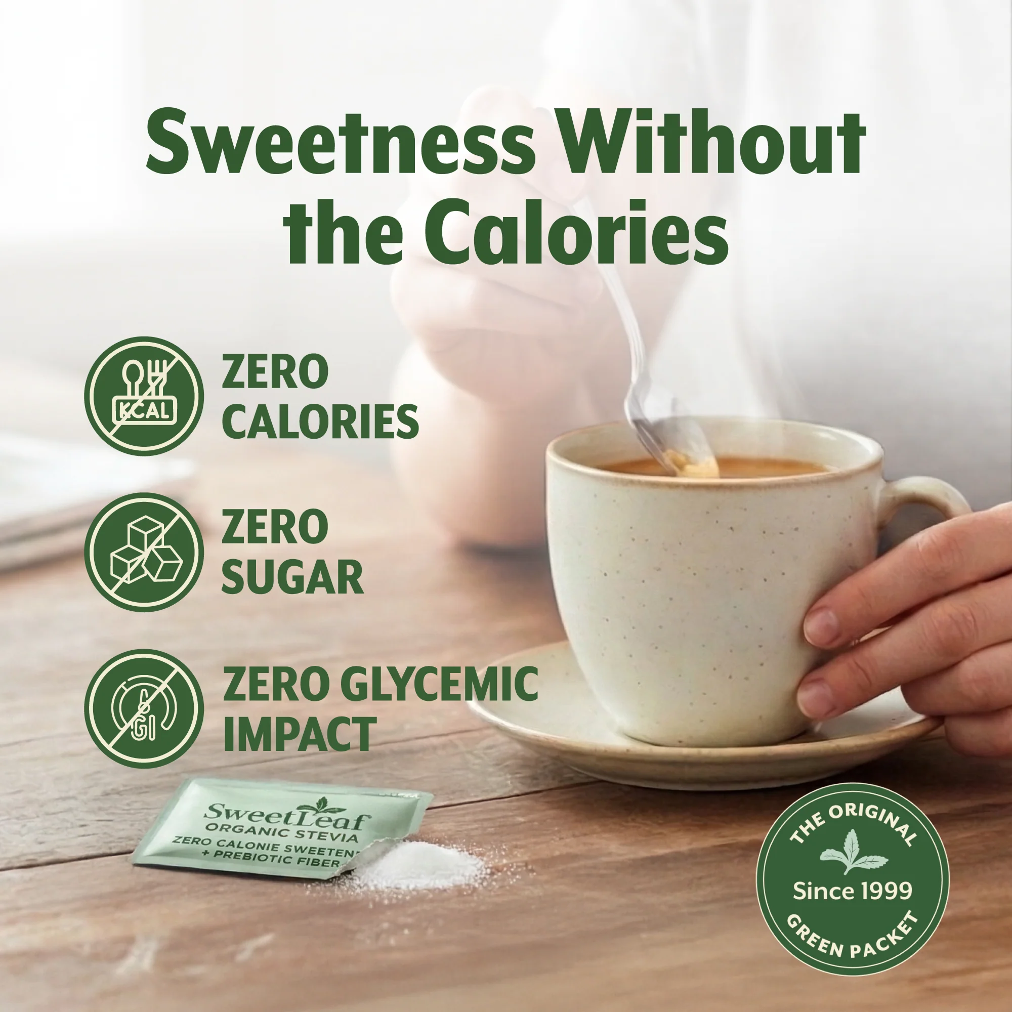 Organic Stevia Sweetener, 35 packets - Image 3